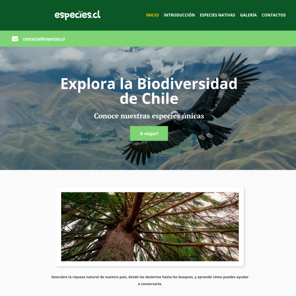 Captura del sitio Especies.cl