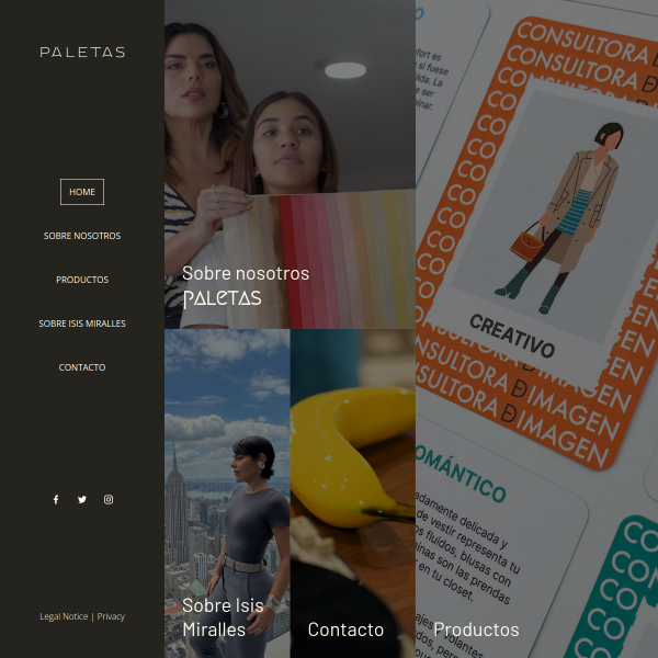 Captura del sitio Paleta.cl